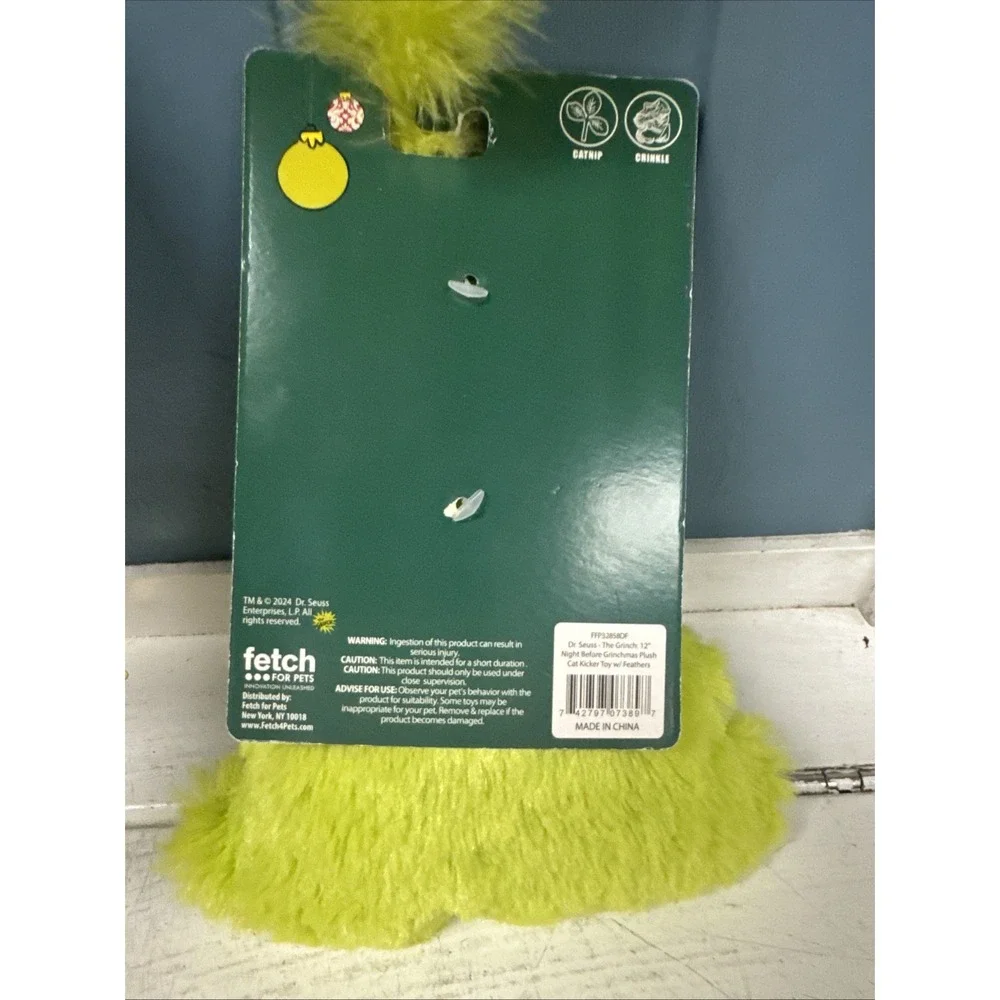 Lot Of 2 THE GRINCH Christmas CAT‎ Toys Cat Kicker + Swatter Toy NEW